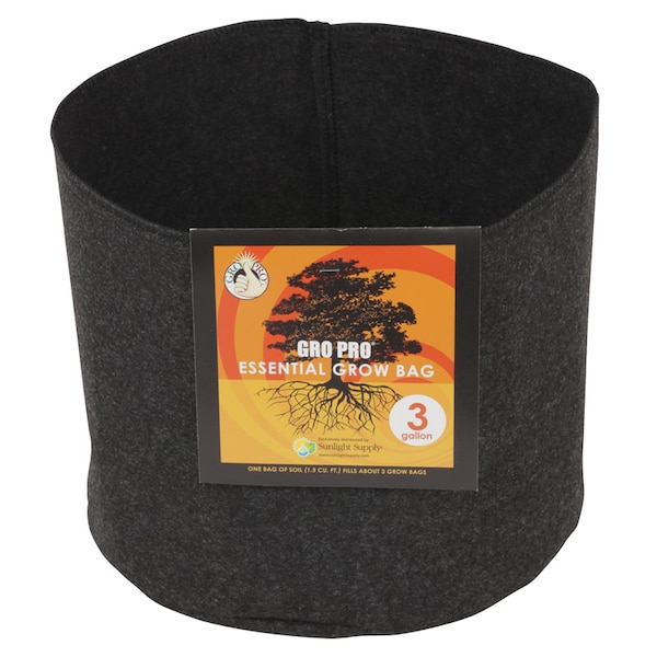 Hawthorne Gro Pro 8.3 in. H X 11.8 in. W X 11.8 in. D X 11.8 in. D Fabric Grow Bag Planter Black HGC725315 - main